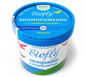 Биомороженое Биофлай Фитнесс ванильное бумажный стаканчик 45г