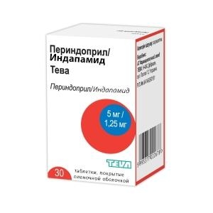 Индапамид/Периндоприл Тева табл.п.п.о. 1,25+5 мг. №30