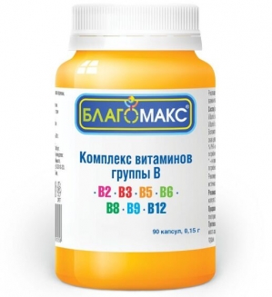 БЛАГОМАКС Комплекс витаминов группы В капс. №90 (БАД)