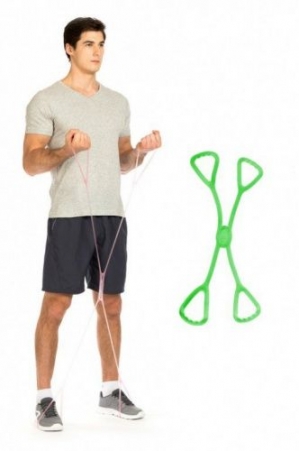 Эспандеры для фитнеса резиновые ИКС зеленые