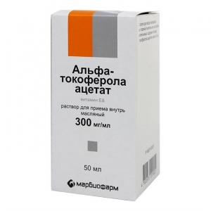 Альфа-Токоферола ацетат р-р (витамин Е) д/приема внутрь маслян. 30% фл. 50мл.