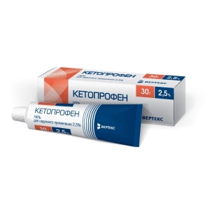 Кетопрофен Вертекс гель 2,5% туба 30г