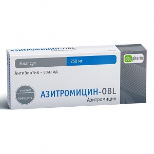 Азитромицин-OBL капс. 250мг. №6