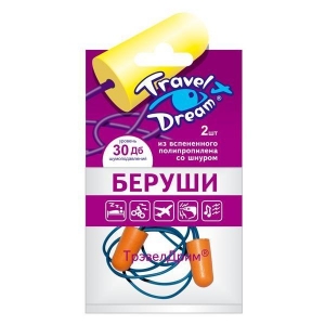 Беруши Treval Dream Защита от шума пенопропиленовые с силик. шнурком №2 (пара)