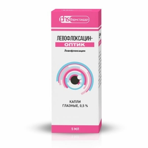 Левофлоксацин Оптик капли глазные 0.5% фл. 5мл.