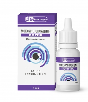 Моксифлоксацин-Оптик капли глазные 0.5% фл.-капел. 5мл.
