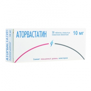Аторвастатин -OBL табл.п.п.о. 10мг. №30