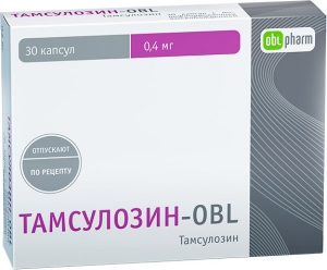 Тамсулозин OBL капс. с модифицир. высвоб. 0,4мг. №30